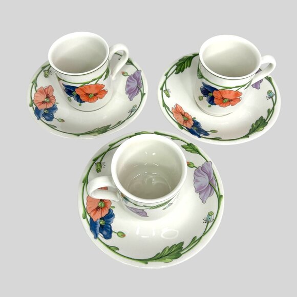 Villeroy & Boch Amapola Large Mug & Saucer Set Of 3 Floral 3.5" - Picture 2 of 11